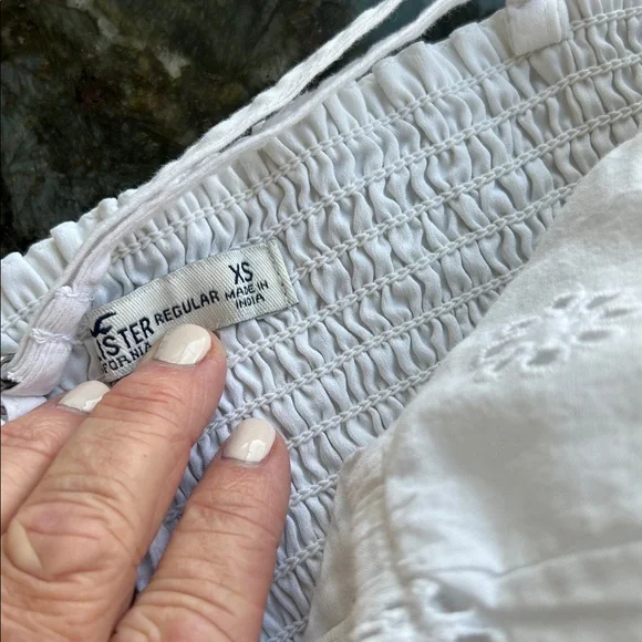 Hollister Eyelet Channeled Mini Dress. Y2K inspired. 100% cotton. Milkmaid. XS - Picture 14 of 14